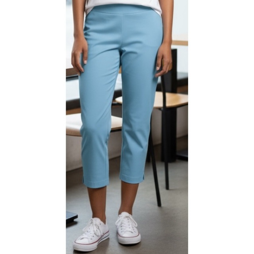 Talbots Size 4 Heritage Ankle Chino Side Zip Blue Mid Rise Straight Pants